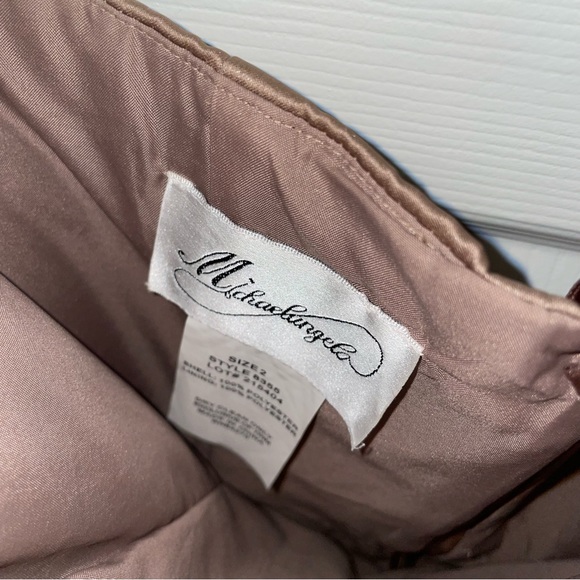 Michaelangelo Satin Taupe Dress - Picture 8 of 15